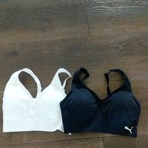 Puma Women's  Black White Sports Bra M Set Of 2